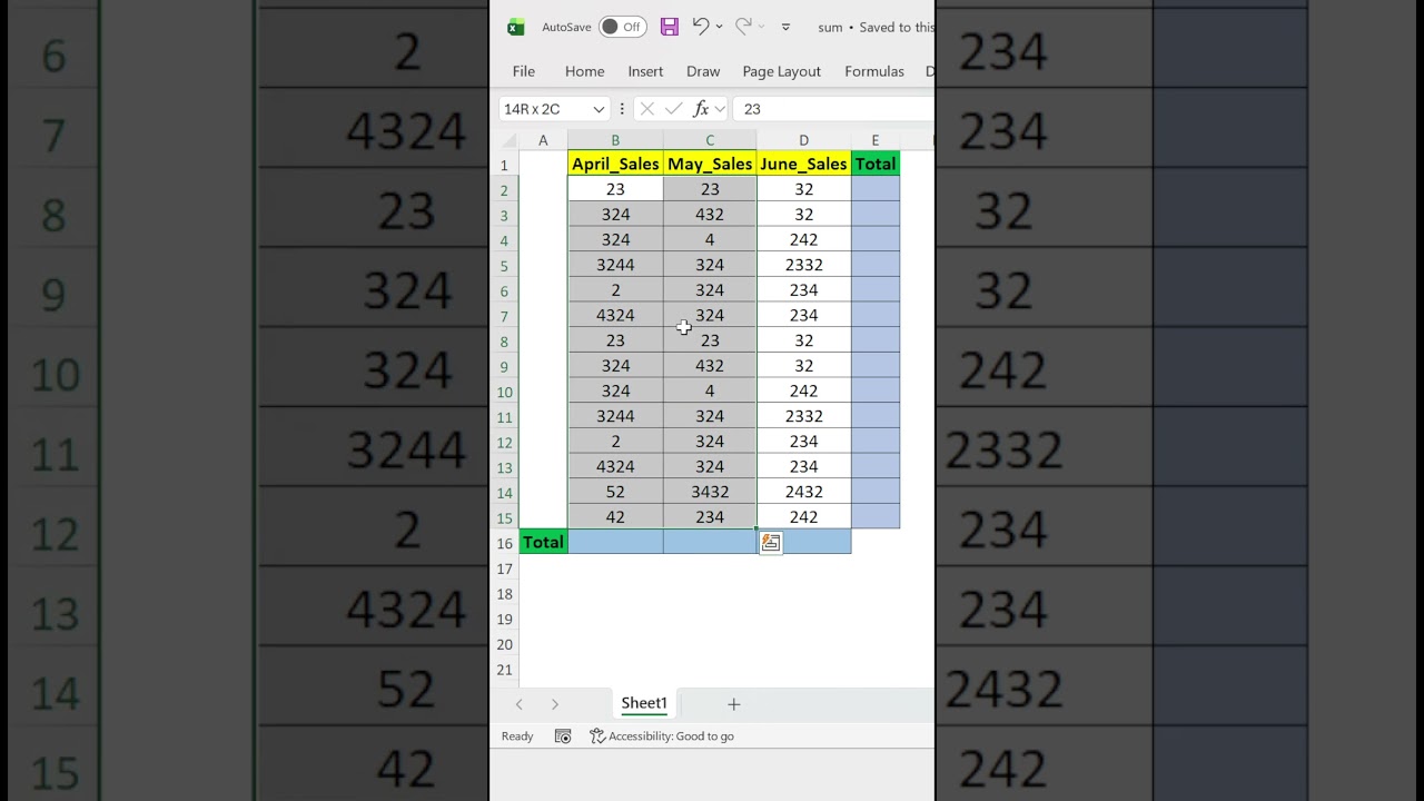 Excel Magic Sum Rows & Columns in 1 Second | 