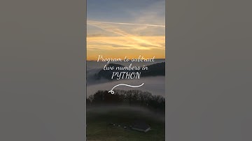 PROGRAM TO SUBTRACT TWO NUMBERS IN PYTHON #coding #pythonprogramming #python #pythonforbeginners