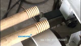 Small wood broom handle thread machine, wood stick screw cutting machine