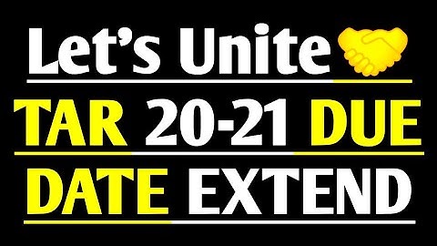 TAR FILING 2020-21 Due Date Extension Representation New Support