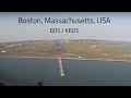 Cockpit view Boeing 757 landing at Boston, USA