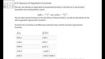 2.9 Calculus of Hyperbolic Functions