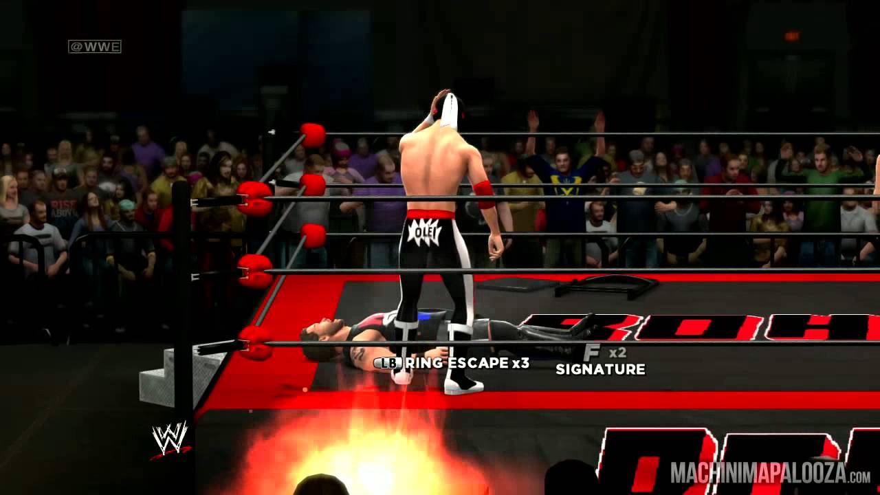 WWE '13 - Kevin Steen Suplexes El Generico Through A Flaming Table OUTSIDE THE RING!