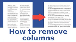 How to remove columns in Microsoft Word
