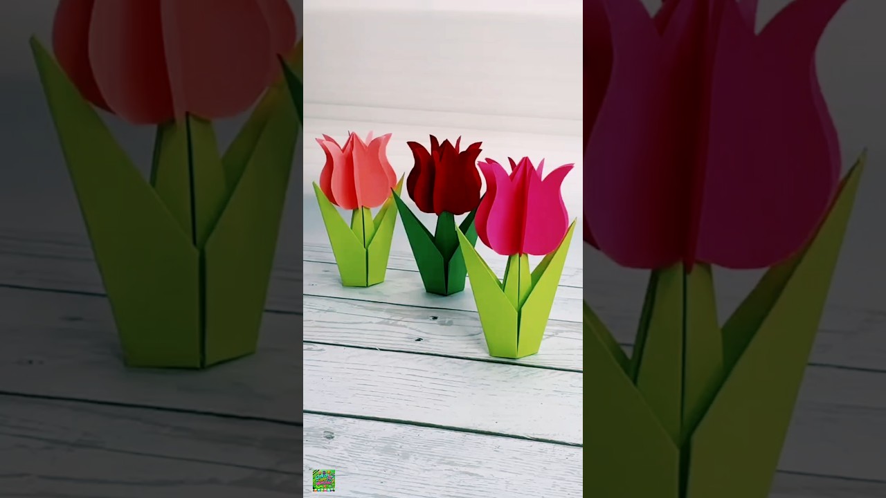 DIY Origami Flower Stand! Easy Paper Craft for Home Decor 🌿✨ | 