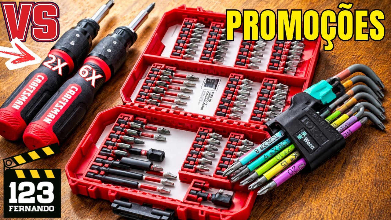 SÓ FERRAMENTA TOP! WERA, MILWAUKEE IMPACT, PARAFUSADEIRA CRAFTSMAN SPEED DRIVE 2X E 6X #123fernando