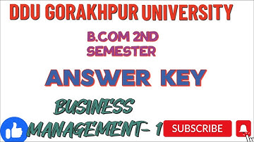 DDU B.com 2nd semester|| business management 1|| Answer key