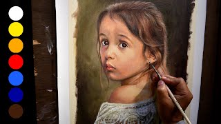 Maintaining Softness With Acrylics | Cute Girl Child Acrylic Portrait Painting by Debojyoti Boruah