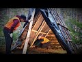 Bushcraft Shelter Build - Off Grid Shelter Project Continues - Racing Against the Snow.