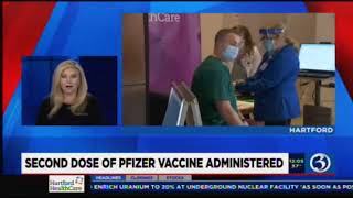 Healthcare Workers Get Second Dose of Pfizer Vaccine