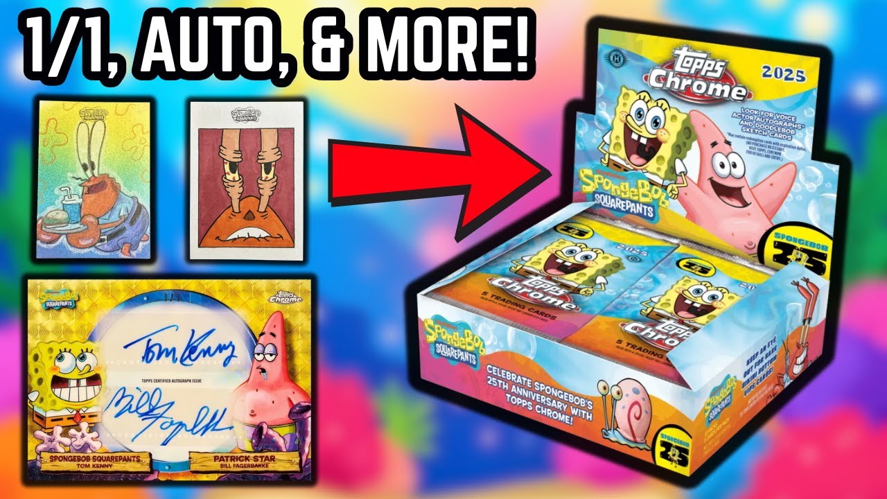 ГРАНДИОЗНЫЙ ХИТ 1/1! Обзор Hobby Box Topps Chrome SpongeBob 2025 к 25-летию!