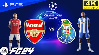 FC24  ARSENAL VS PORTO  UEFA CHAMPIONS LEAGUE  ROUND OF 16  PS5 [ 4K60FPS ]