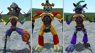 NEW RUIN DLC ANIMATRONICS & ALL SHATTERED FNAF SECURITY BREACH ANIMATRONICS in Garry's Mod!