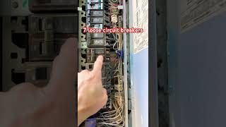 7 loose circuit breakers found during inspection. #homeinspection #electrical
