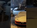 Ferrari in snow cover #car #youtube #shorts