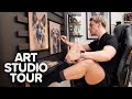 Small art studio tour organisation  layout tips working comfortably equipment recommendations