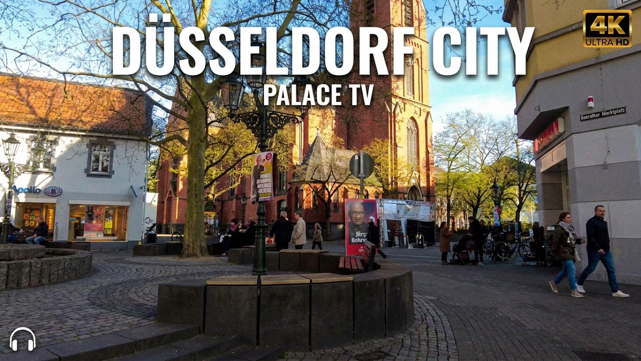 Düsseldorf, 독일 | Benrath Palace Gardens | 도보 여행 4K