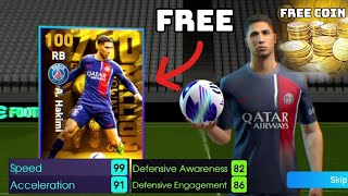 How to train free Hakimi max rating Efootball 2024 mobile