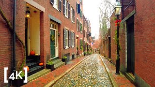 Walking in the Rain in Boston, MA | Binaural City Sounds [4K Rain Walk Ambience]