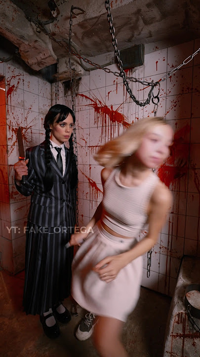 How did she find my torture chamber?😈 #jennaortega #fakeortega #wednesday #enid #shorts #netflix