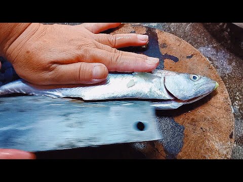 Tiny Mackerel Fish Cutting Skills | Amazing Live Fish Cutting