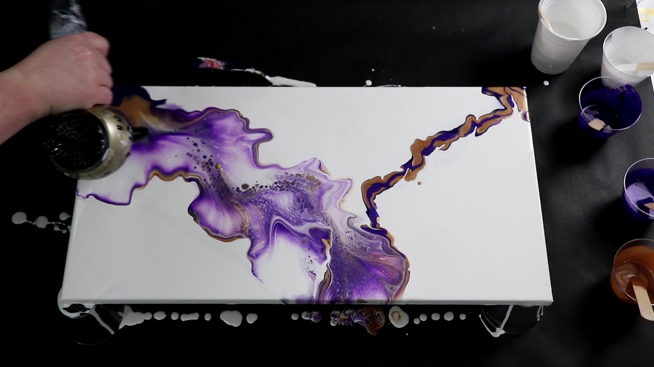 Dark Purple Slate Pour Painting