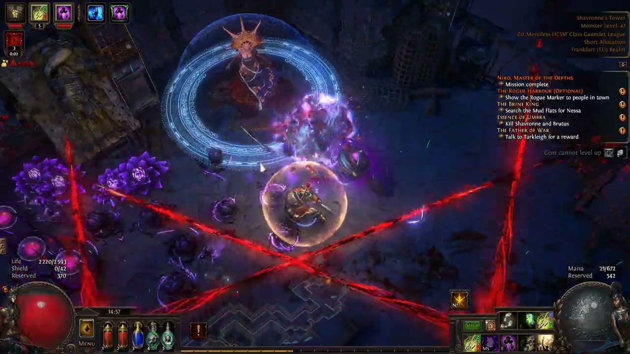 POE 3.26 - Ziz Merciless HCSSF Class Gauntlet League - ACT6 - Brutus and Shavronne