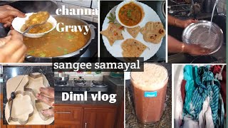 அரைத்து வைத்த சுண்டல் குழம்பு //Chettinaad style channa Gravy?//DIML  vlog at sangee samayal