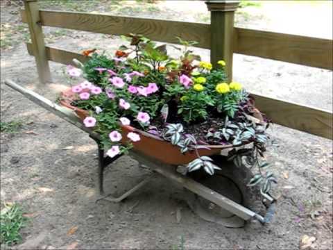 Wheelbarrow Planter May 23 2013 Youtube