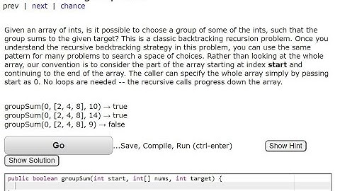 Recursion - 2 groupSum Java Solution from codingbat By Subrat Sir
