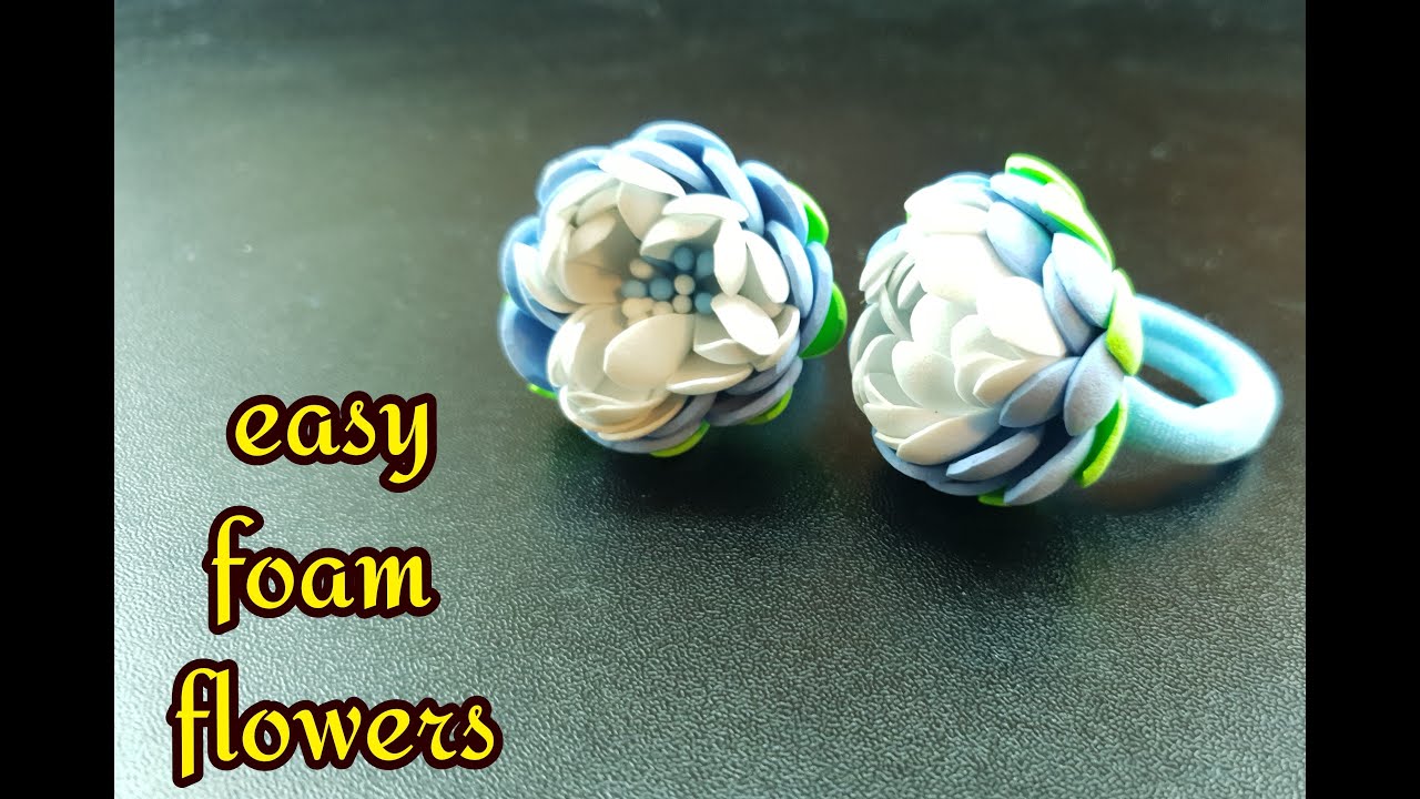 Easy foam sheet flowers. Cute hair accessories made with foam flowers