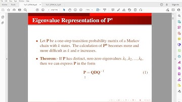 Eigenvalue Representation of The N-Step Transition Probabilities || Examples & Ex || Tutorial 7 (F)