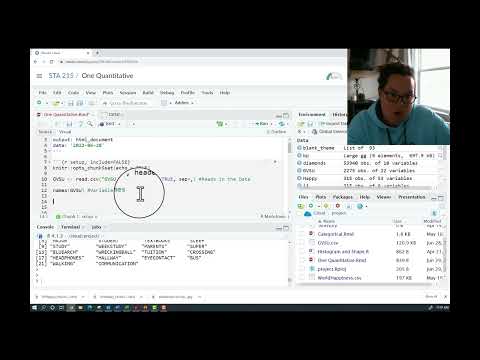 Numeric Summaries for One Quantitative variable, using R