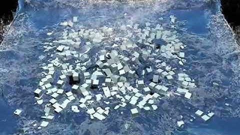 3D ANIMATION Company Collapsing Tower Fluid Simulation With Foam And Solid Fluid Coupling