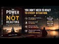 The Power of Not Reacting | Full Audiobook for Mental Strength & Emotional Control