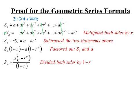 Proof For The Geometric Series Formula Youtube