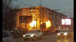 Момент взрыва и обрушения жилого дома в Ижевске 09.11.17