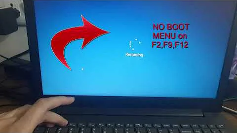 Windows No Boot Menu Showing on F2,F9 or F12