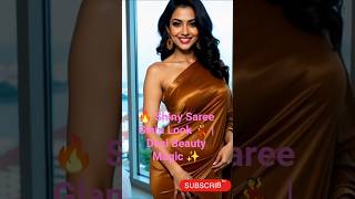 🔥 Glamorous Woman in Shiny Bronze Saree ✨ | Stunning Indian Beauty Look💃| Desi Fashion Short #shorts