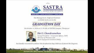 Graduation Day - SASTRA on 04-10-2026 @ 11.30AM News