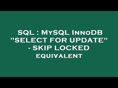 SQL : MySQL