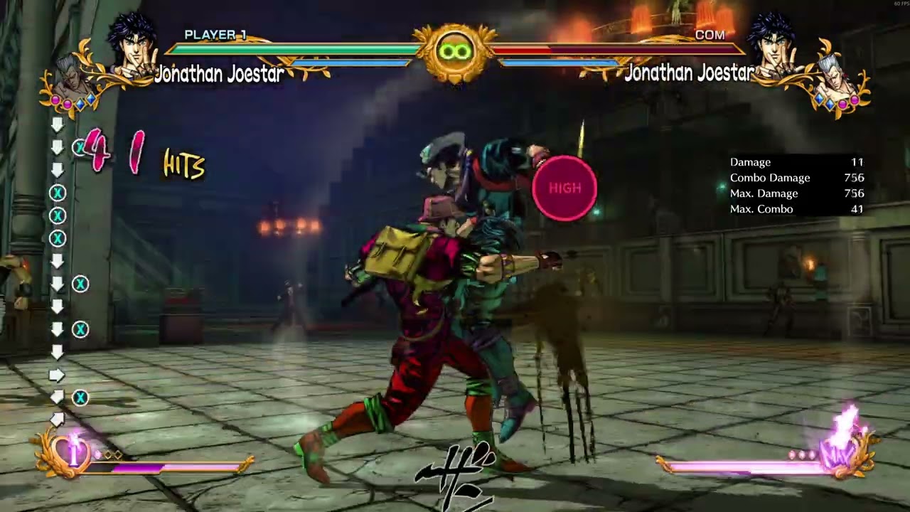 【JoJo ASBR 】Jonathan | 2M 5H 22S | 1005DMG | 3 Bars | SideWall | w/Polnareff