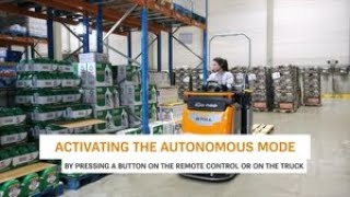 Autonomous low level order picker  STILL OPX iGo neo  activating the autonomous mode