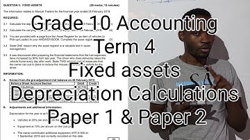 Grade 10 Accounting Term 4 | Fixed assets Depreciation (For Both Paper 1 & 2) 