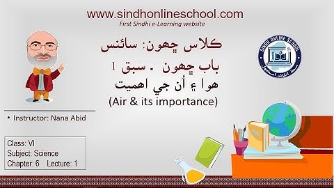 Air & its importance| Science Class 6| Chapter 6| Lecture 1| by Nana Abid| Sindh Online School