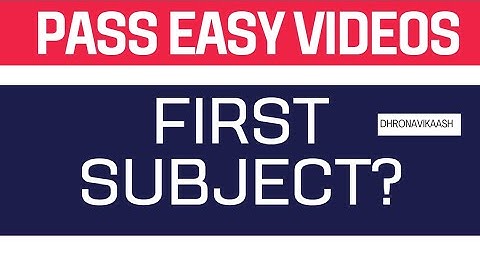 First Pass Easy Video? | Comment your Subject Name | DHRONAVIKAASH