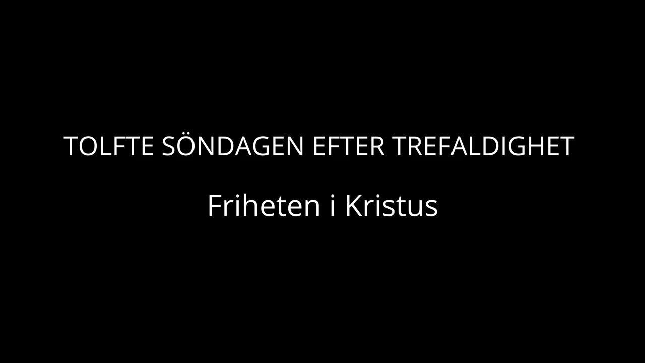 250907 TOLFTE SÖNDAGEN EFTER TREFALDIGHET – Friheten i Kristus