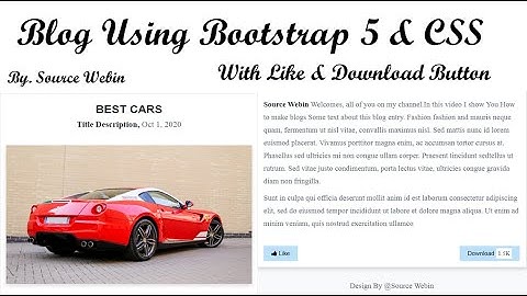 Simple Website Blog Created Using HTML, CSS & BOOTSTRAP | Web Designing | Source Webin