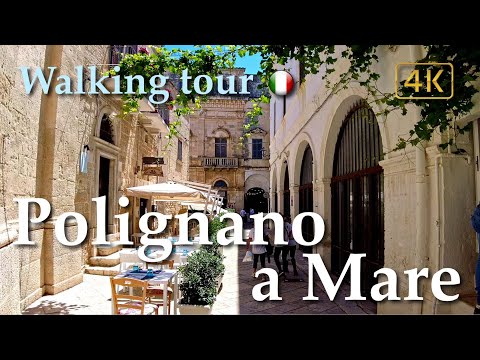 Polignano a Mare (Puglia), Italy【Walking Tour】History in Subtitles - 4K