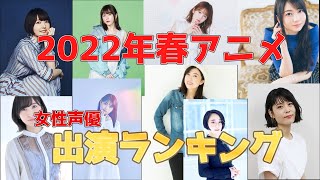 2022年春アニメ女性声優出演ランキング　【ゆっくり解説】